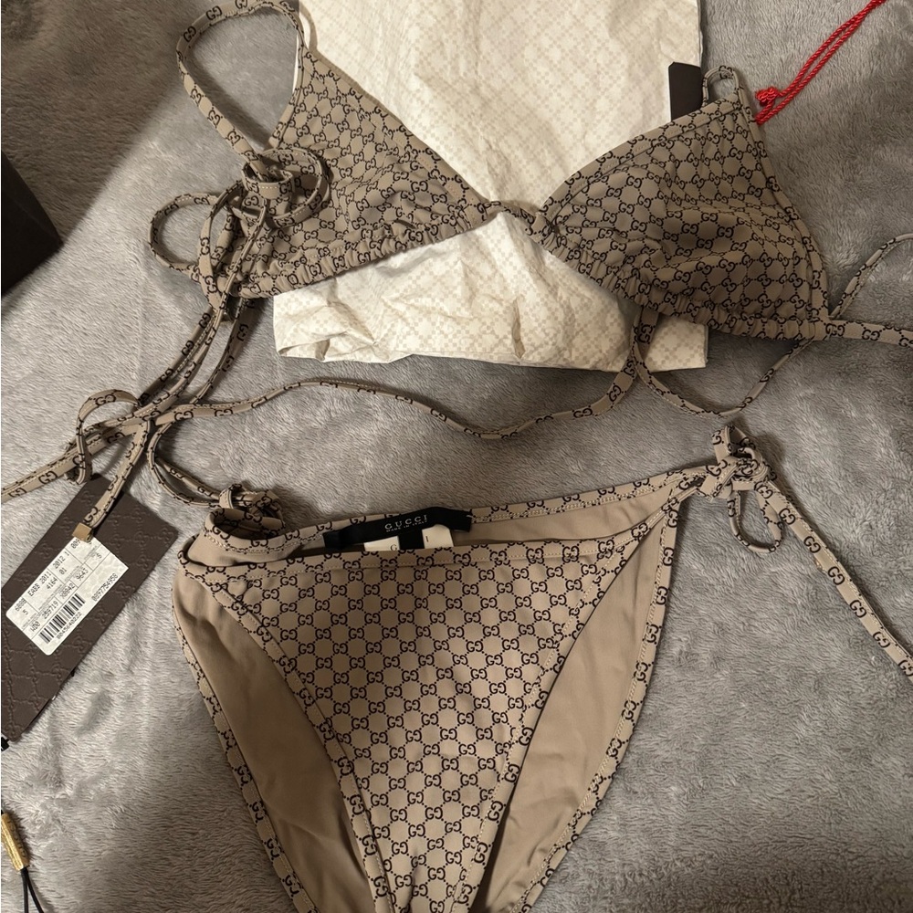 Gucci Tan Monogram Bikini